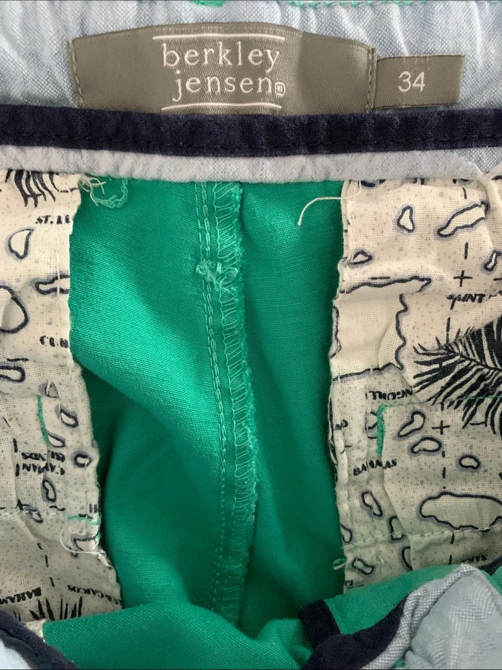 Berkley Jensen Men's Green Classic Chino Shorts Size 34